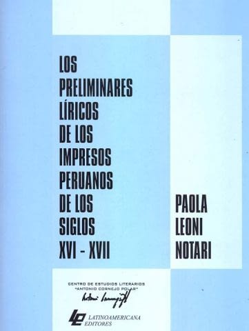 LOS PRELIMINARES LÍRICOS DE LOS IMPRESOS PERUANOS DE LOS SIGLOS XVI-XVII